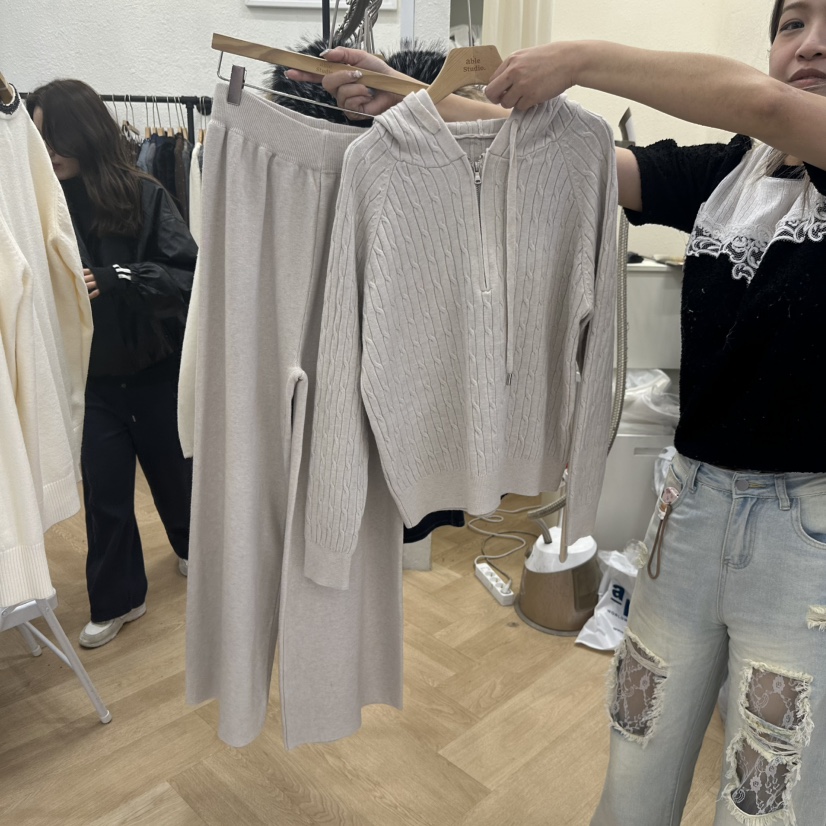 ABLESTUDIO韓國代購女士新款休閑推薦熱賣人氣真品時尚套裝ABLESTUDIO套裝圖色1