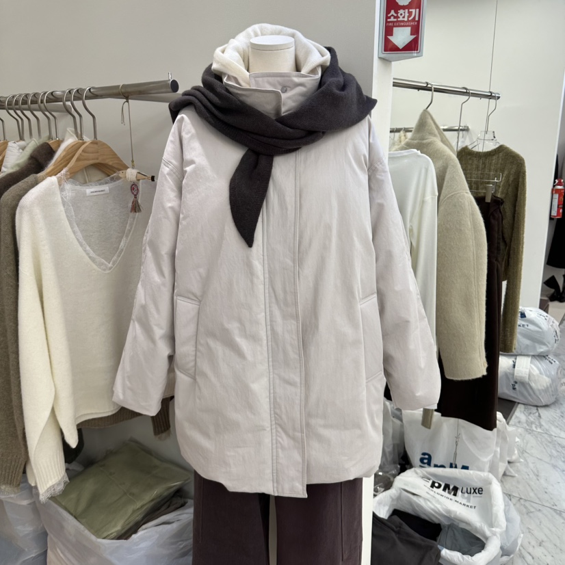 GOLDEN MARKET東大門實拍26秋冬立領短款羽絨服羽絨服口袋立領GOLDEN MARKET短款羽絨服