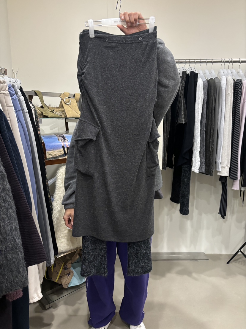 NAMED東大門代購女士新款職業時尚休閑推薦人氣長裙工裝絨NAMED長裙圖色3墨色
