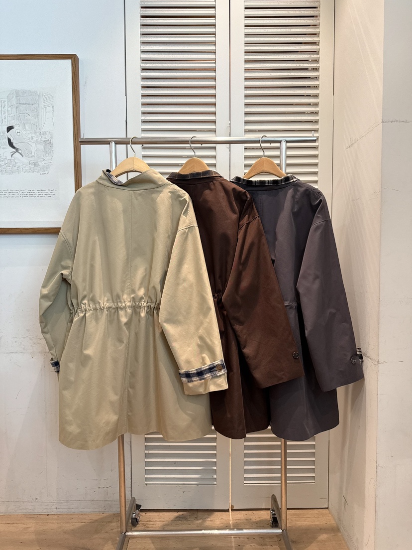 FAVE-L東大門實拍26秋冬立領抽繩收腰夾克單排扣立領抽繩FAVE-L夾克