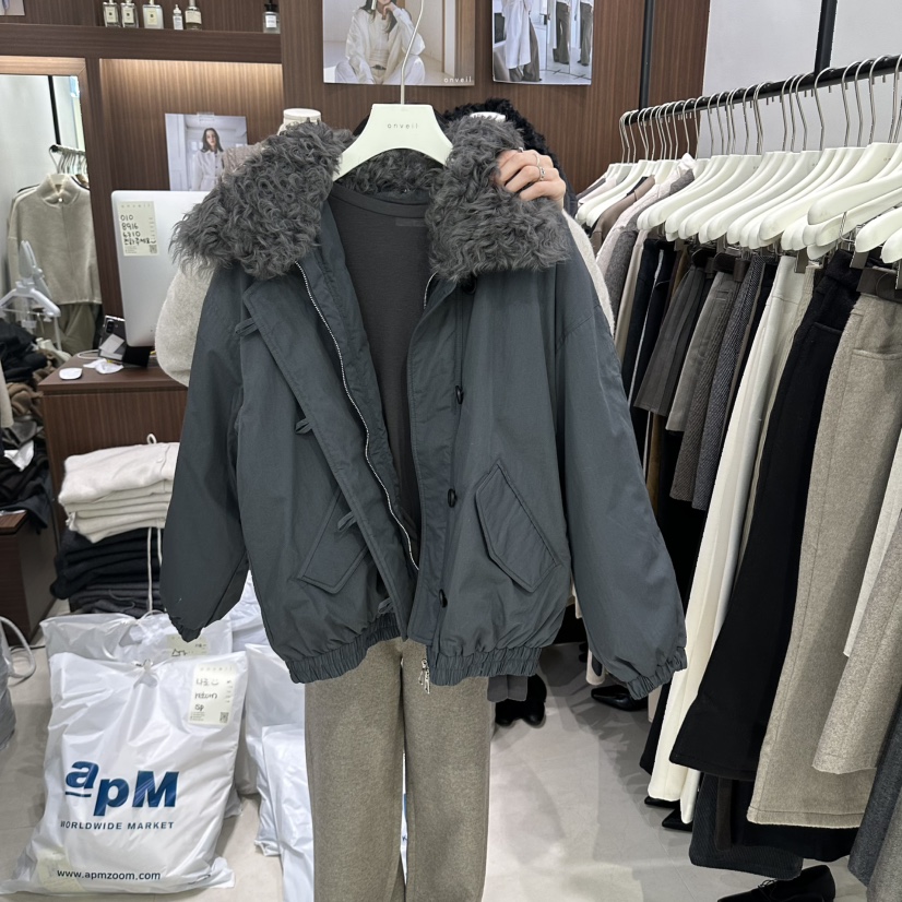 ONVEIL東大門代購女士新品職業人氣熱賣推薦短款羽絨服鴨ONVEIL短款羽絨服圖色2灰藍色