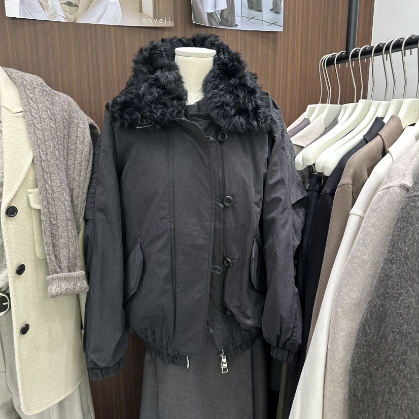 ONVEIL東大門代購女士新品職業人氣熱賣推薦短款羽絨服鴨ONVEIL短款羽絨服圖色3黑色