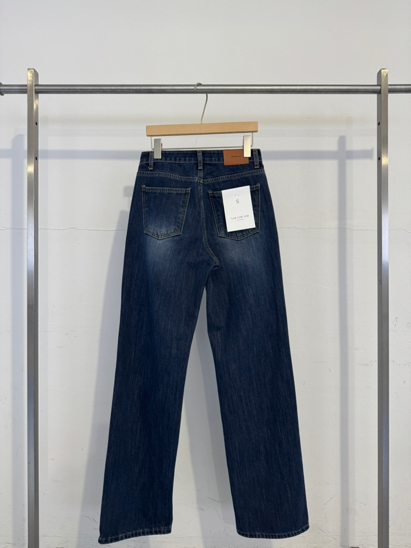 LIM LIM LIM東大門代購女裝新品人氣牛仔褲直筒牛仔磨毛LIM LIM LIM牛仔褲