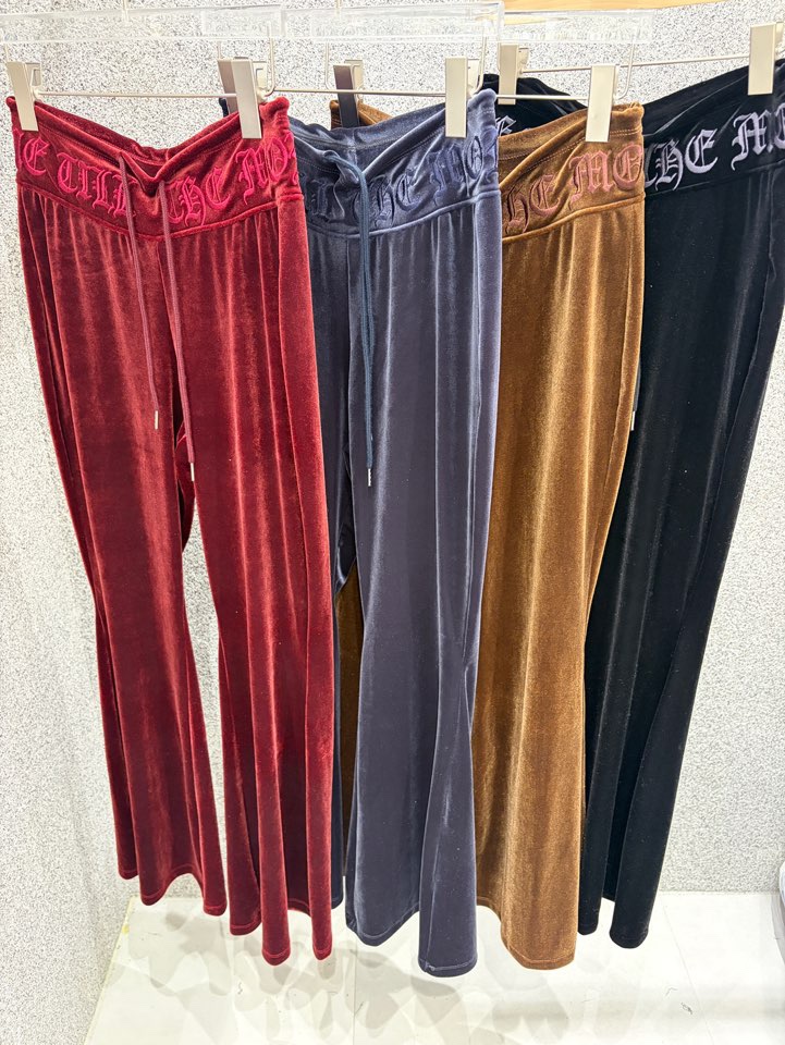 THEMAY/UNA東大門直郵26秋冬絲絨連帽闊腿套裝刺繡抽繩短款連THEMAY/UNA套裝