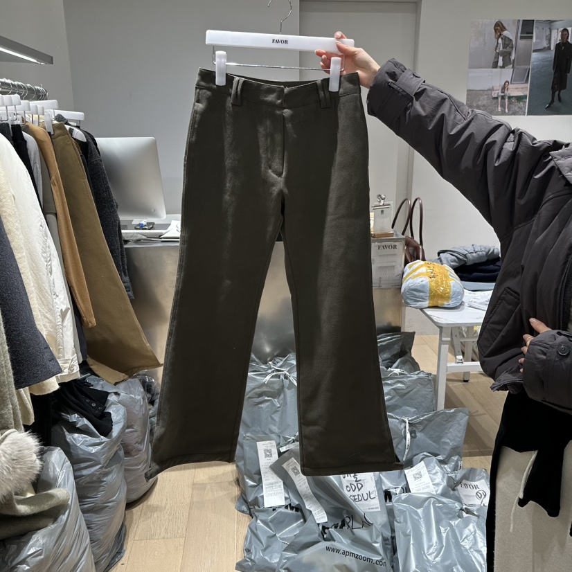 FAVOR-P東大門實拍女士新品熱賣職業人氣真品休閑褲加絨FAVOR-P休閑褲圖色3綠色