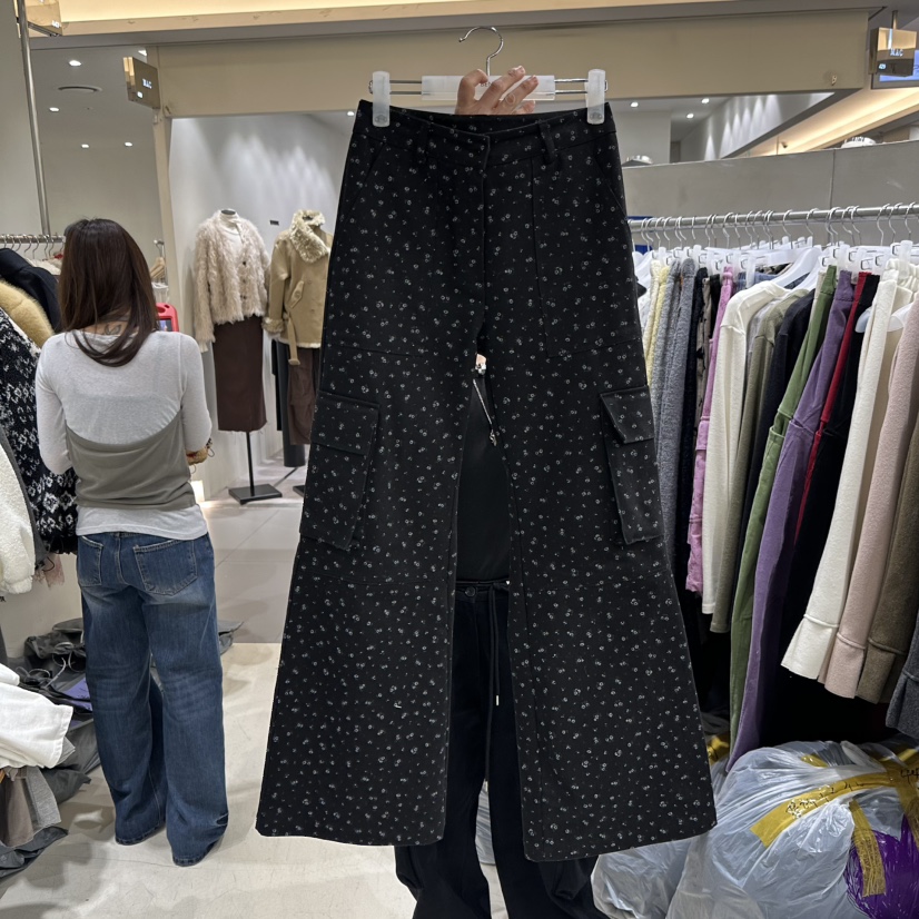 SHOP BENE_Bene東大門代購26秋冬碎花工裝微喇休閑褲口袋工裝SHOP BENE_Bene休閑褲圖色3
