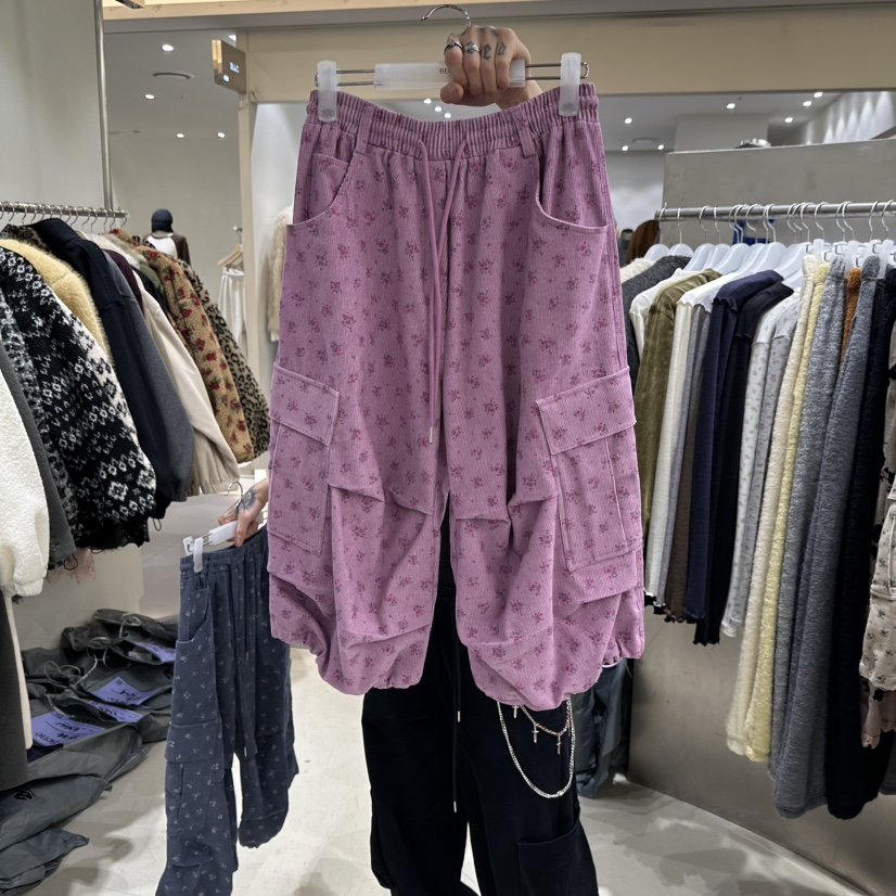 SHOP BENE_Bene東大門代購26秋冬碎花工裝抽繩短褲口袋工裝抽SHOP BENE_Bene短褲圖色2
