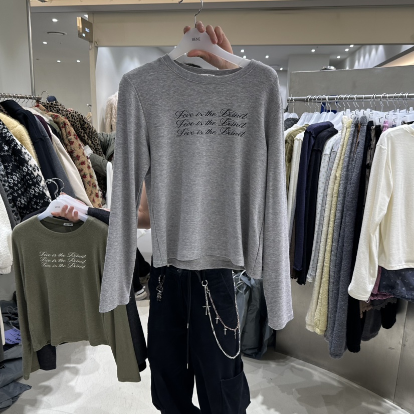 SHOP BENE_Bene韓國直郵女士新款時尚熱賣真品推薦長袖T恤SHOP BENE_Bene長袖T恤圖色3