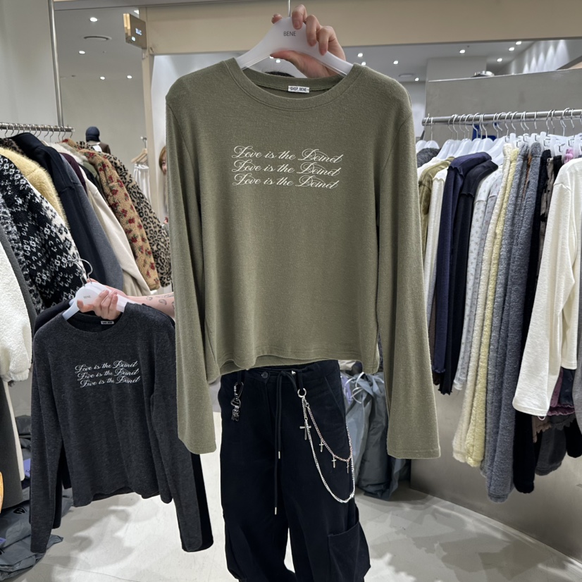 SHOP BENE_Bene韓國直郵女士新款時尚熱賣真品推薦長袖T恤SHOP BENE_Bene長袖T恤圖色4