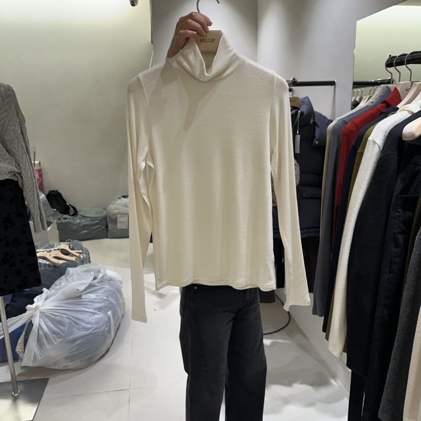 MILLIF東大門直郵女士新品職業熱賣人氣時尚休閑長袖T恤高領MILLIF長袖T恤圖色1