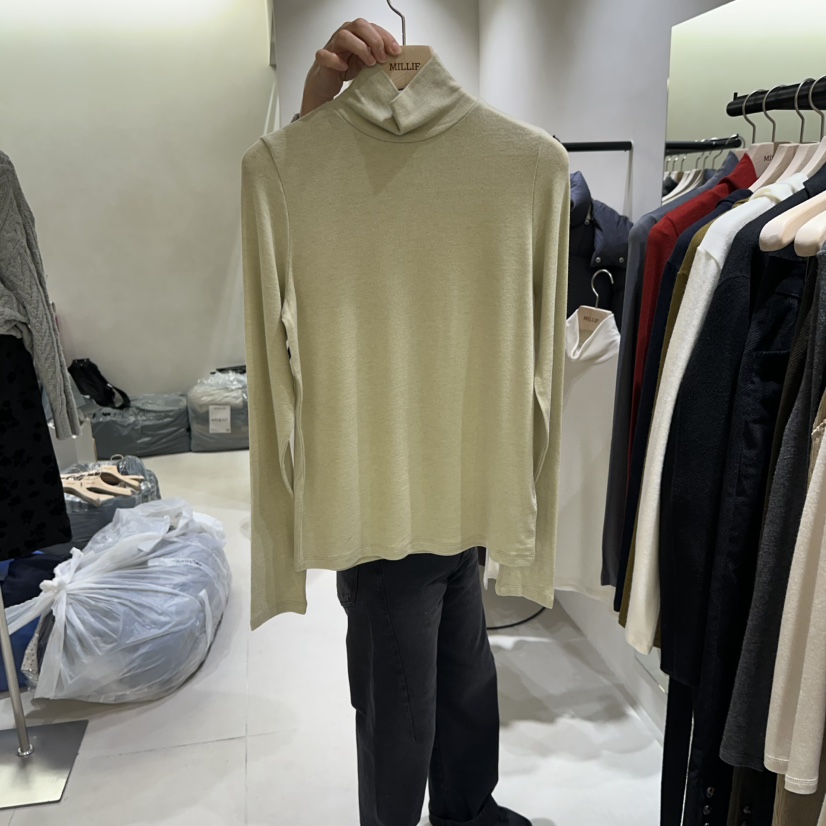 MILLIF東大門直郵女士新品職業熱賣人氣時尚休閑長袖T恤高領MILLIF長袖T恤圖色2