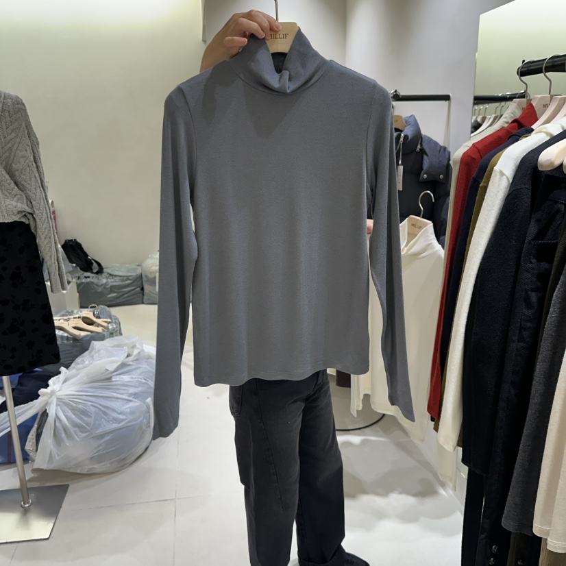 MILLIF東大門直郵女士新品職業熱賣人氣時尚休閑長袖T恤高領MILLIF長袖T恤圖色3