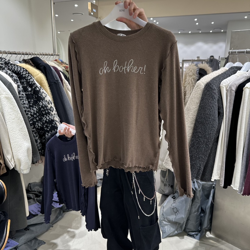 SHOP BENE_Bene東大門實拍26秋冬木耳邊圓領長袖T恤木耳邊圓領SHOP BENE_Bene長袖T恤圖色4