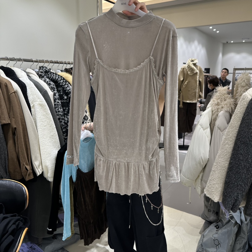 SHOP BENE_Bene東大門代購女裝新款休閑吊帶背心不含內搭天鵝絨無袖SHOP BENE_Bene吊帶/背心圖色2