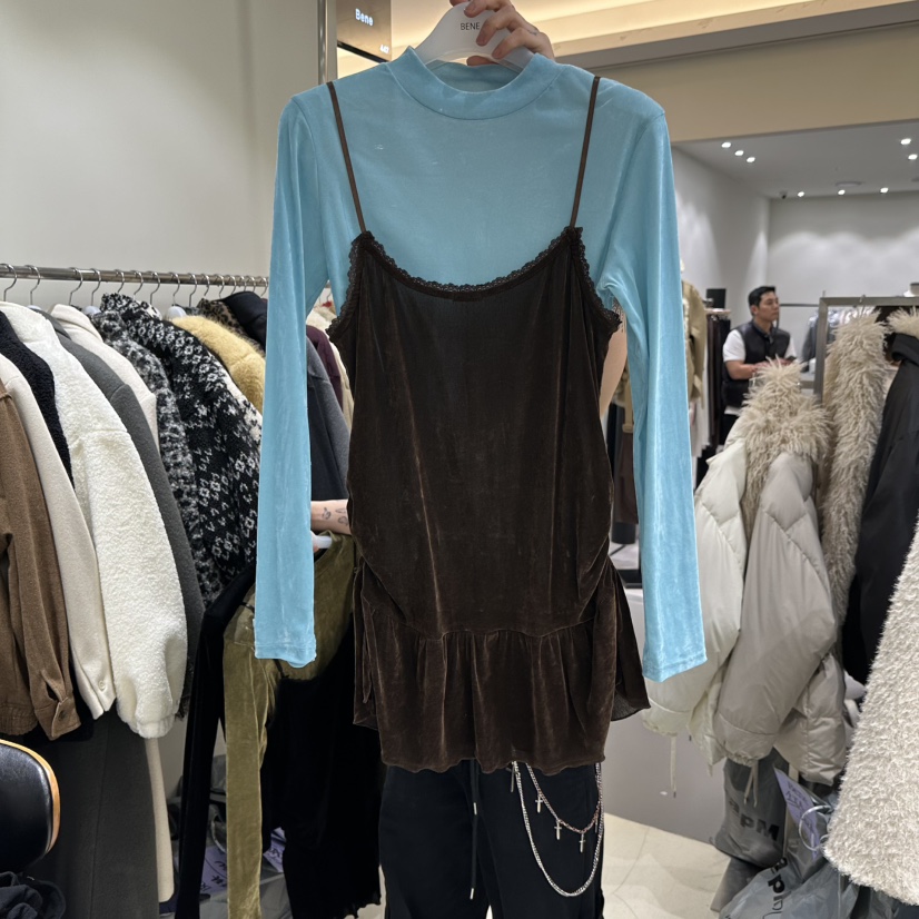 SHOP BENE_Bene東大門代購女裝新款休閑吊帶背心不含內搭天鵝絨無袖SHOP BENE_Bene吊帶/背心圖色3