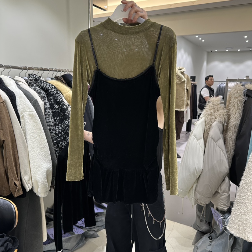 SHOP BENE_Bene東大門代購女裝新款休閑吊帶背心不含內搭天鵝絨無袖SHOP BENE_Bene吊帶/背心圖色4