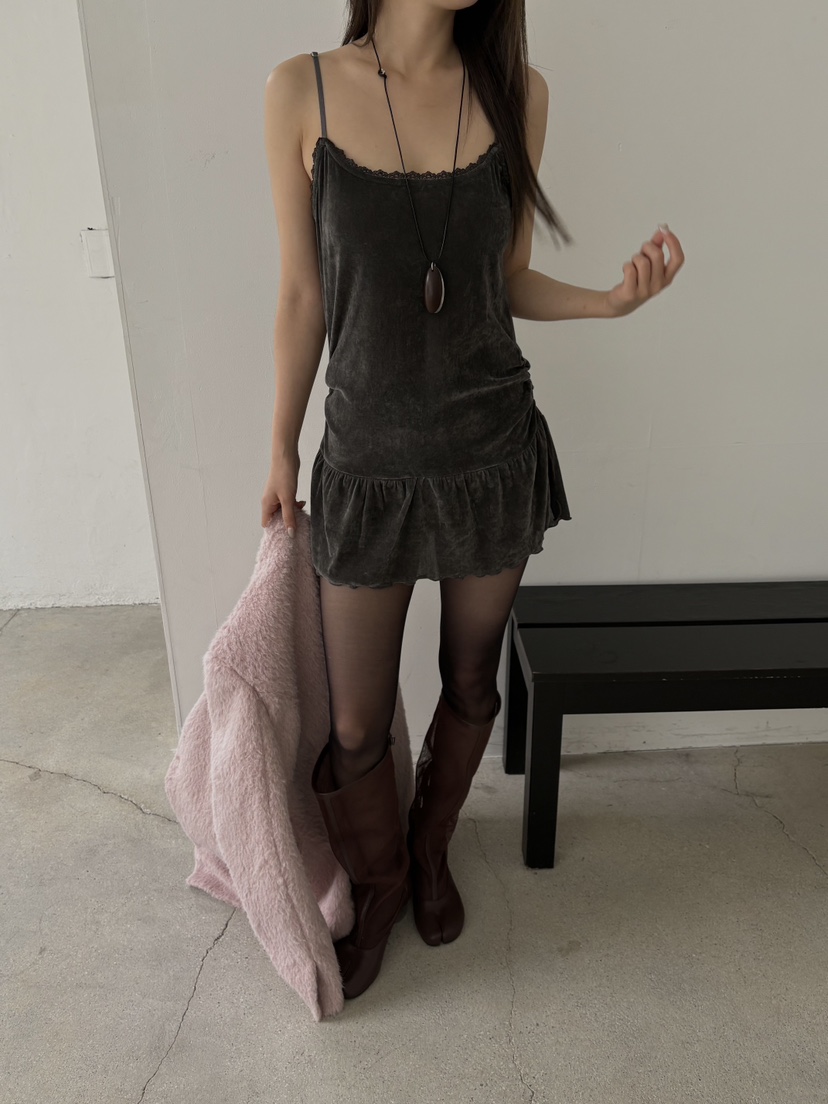 SHOP BENE_Bene東大門代購女裝新款休閑吊帶背心不含內搭天鵝絨無袖SHOP BENE_Bene吊帶/背心圖色5
