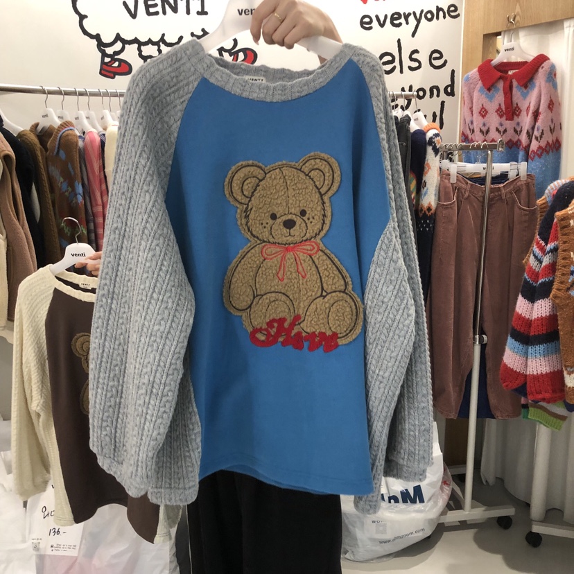 VENTI東大門直郵女裝新品人氣熱賣推薦真品衛衣泰迪熊加絨VENTI衛衣圖色2