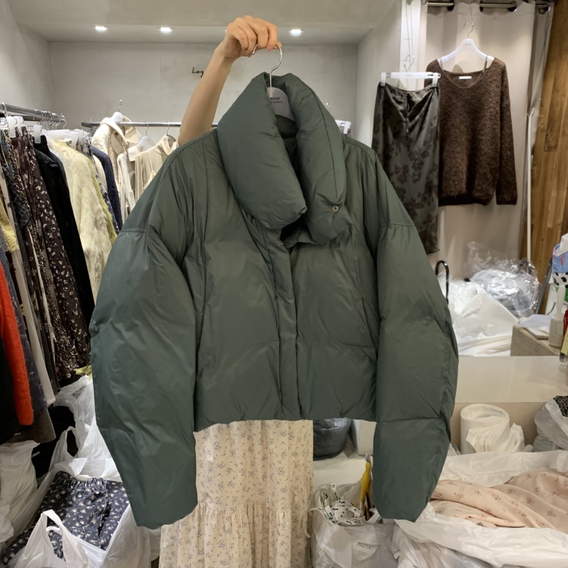 LOG ROAD東大門直郵26秋冬短款圍裹領鴨絨服短款羽絨服立領短LOG ROAD短款羽絨服圖色1