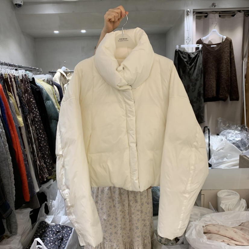 LOG ROAD東大門直郵26秋冬短款圍裹領鴨絨服短款羽絨服立領短LOG ROAD短款羽絨服圖色3