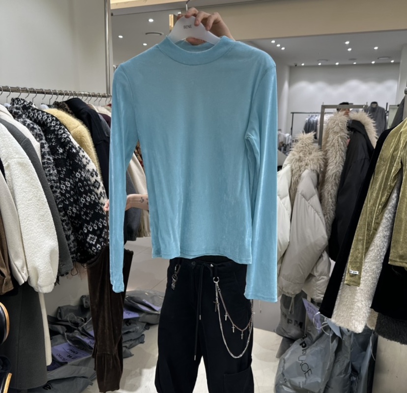 SHOP BENE_Bene東大門直郵26秋冬絲絨高領打底衫長袖T恤修身版SHOP BENE_Bene長袖T恤圖色4