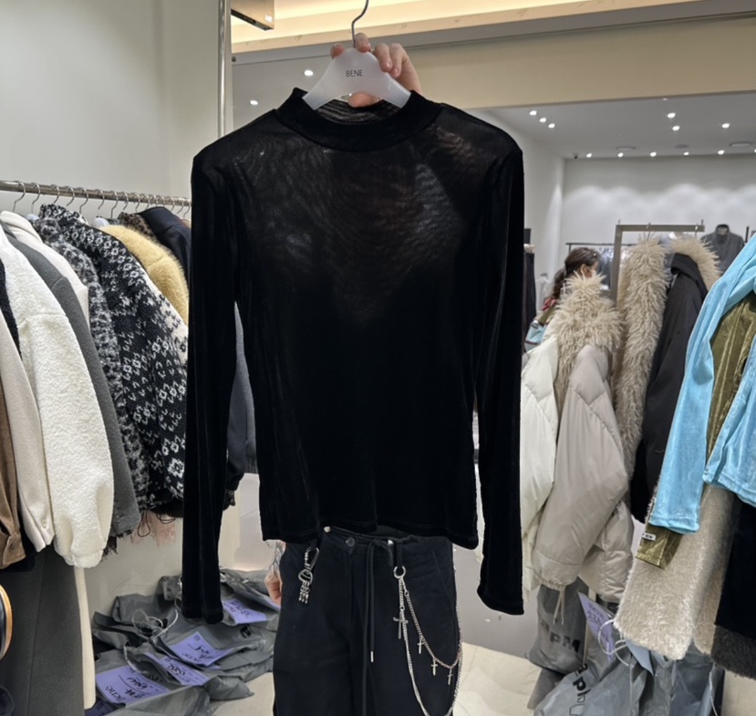 SHOP BENE_Bene東大門直郵26秋冬絲絨高領打底衫長袖T恤修身版SHOP BENE_Bene長袖T恤圖色5