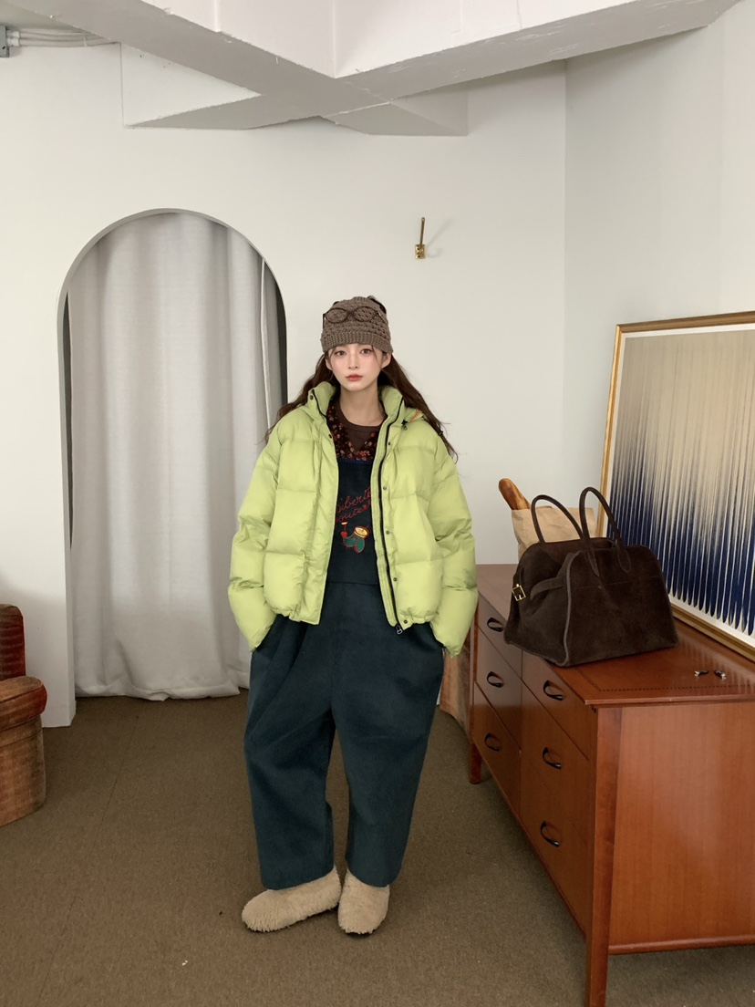 Maison de glory東大門代購26秋冬短款連帽羽絨短款羽絨服可調Maison de glory短款羽絨服