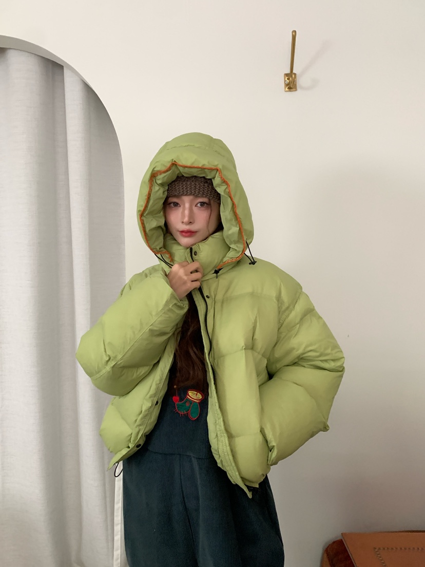 Maison de glory東大門代購26秋冬短款連帽羽絨短款羽絨服可調Maison de glory短款羽絨服
