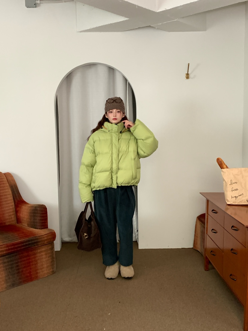Maison de glory東大門代購26秋冬短款連帽羽絨短款羽絨服可調Maison de glory短款羽絨服
