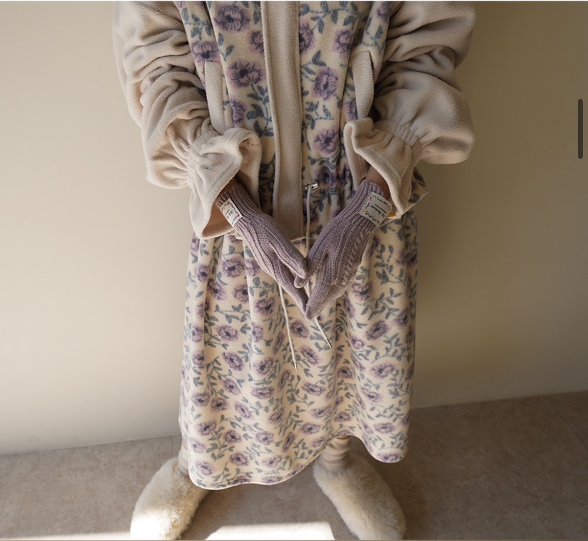Maison de glory東大門代購26秋冬拼接碎花絨面裙連衣裙荷葉邊Maison de glory連衣裙
