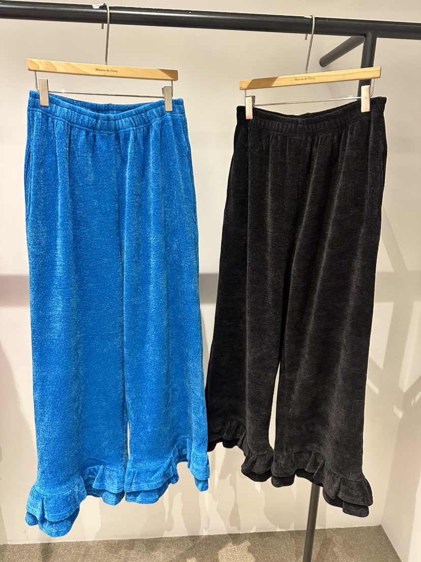 Maison de glory韓國代購26秋冬闊腿燈芯絨休閑褲 雙層荷葉邊Maison de glory休閑褲