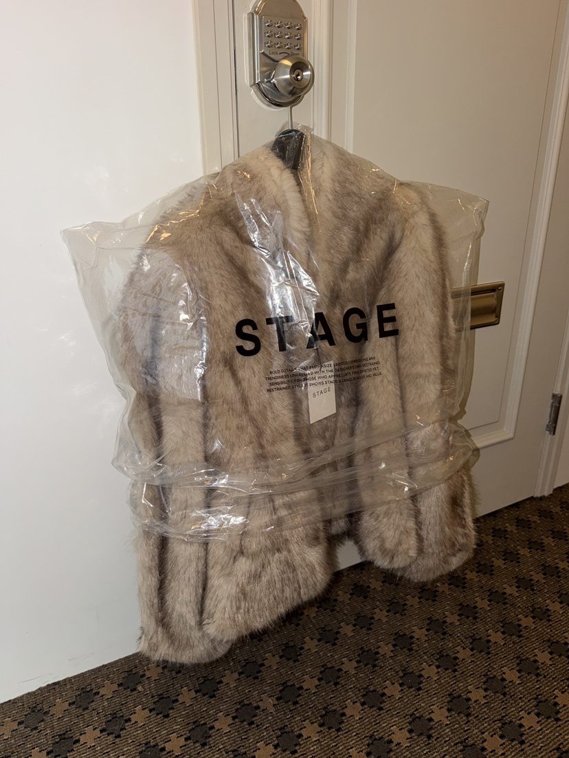 STAGE韓國直郵26秋冬立領短款皮草大衣短款大衣立領STAGE短款大衣