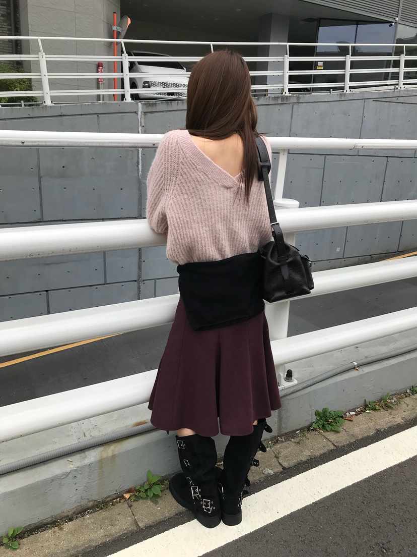 ESCHER韓國直郵26秋冬V領半開襟針織衫V領口開襟條紋ESCHER針織衫