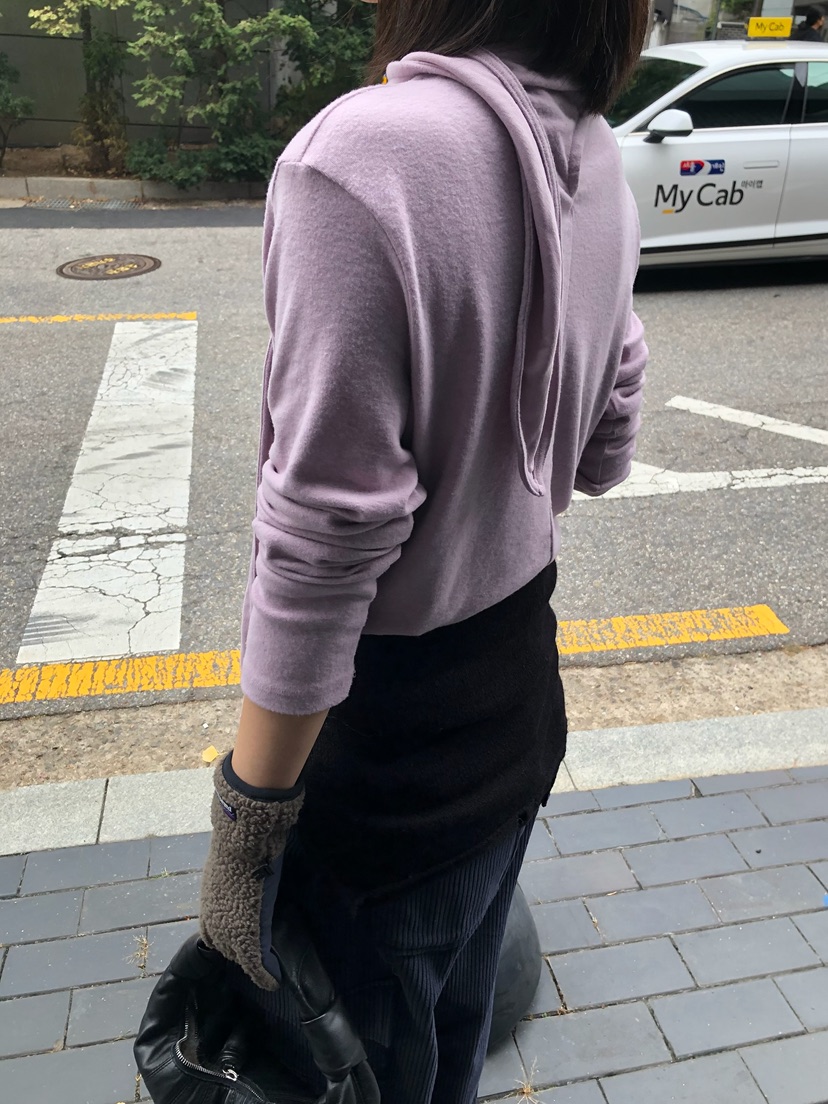 ESCHER韓國直郵26秋冬系帶針織長袖上衣長袖T恤系帶直筒寬松ESCHER長袖T恤
