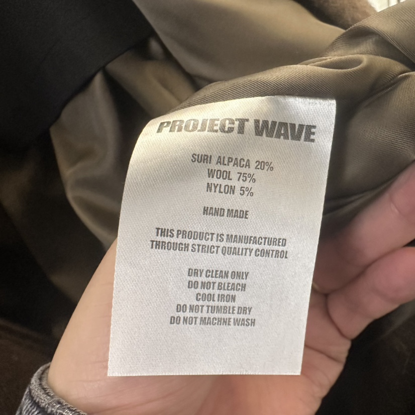 PROJECT WAVE東大門實拍26秋冬雙排扣毛呢大衣中長款大衣翻駁PROJECT WAVE中長款大衣