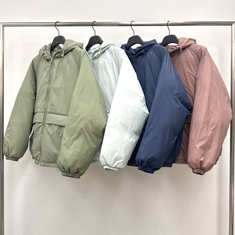 WATER/RIVER東大門直郵26秋冬連帽短款鵝絨服短款羽絨服插肩袖WATER/RIVER短款羽絨服