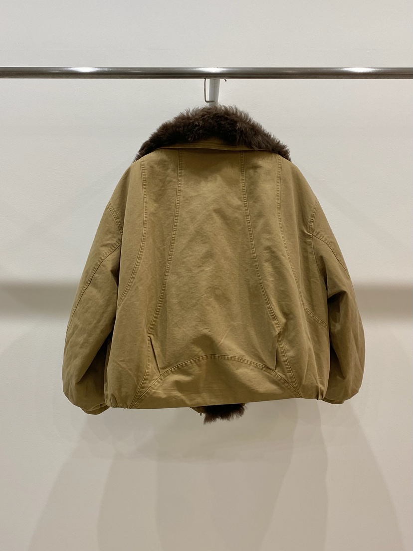 1968/YEOUYA韓國代購26秋冬毛領短款羽絨短款羽絨服羊毛口袋羽1968/YEOUYA短款羽絨服