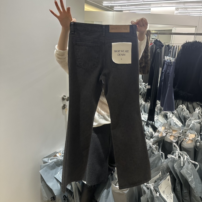 SHOP_WE ARE韓國代購26秋冬低腰微喇休閑褲口袋SHOP_WE ARE休閑褲