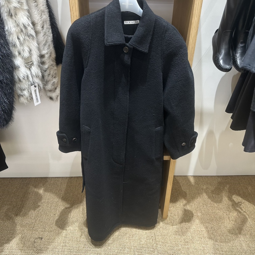SHOP_WE ARE東大門直郵26秋冬收腰毛呢大衣中長款大衣含腰帶系SHOP_WE ARE中長款大衣圖色2