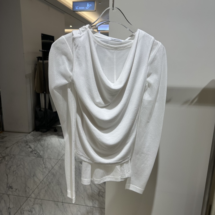 TOPDRESSING韓國直郵26秋冬蕩領假兩件上衣吊帶背心假兩件不含TOPDRESSING吊帶/背心圖色1
