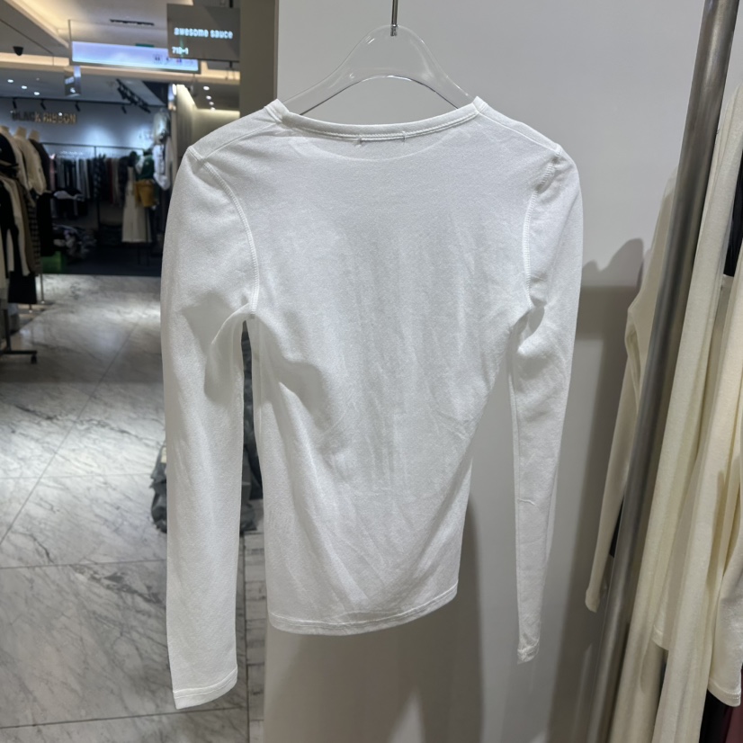 TOPDRESSING東大門實拍26秋冬修身透視剪裁T恤長袖T恤修身透視TOPDRESSING長袖T恤