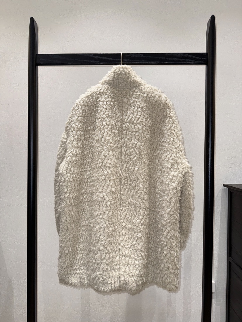 BOHEME_NDE東大門代購26秋冬立領圈圈毛中長款大衣立領寬松BOHEME_NDE中長款大衣