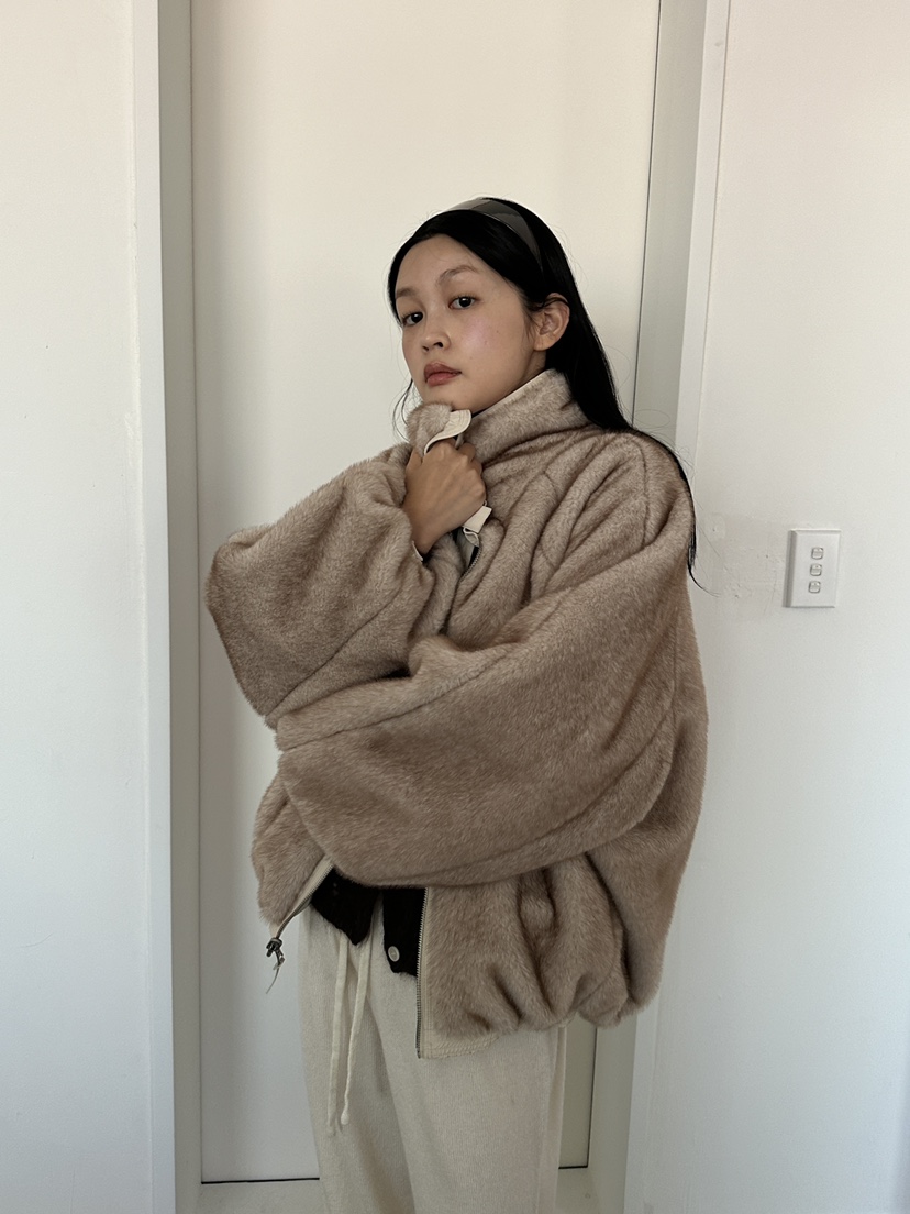 BOHEME_NDE韓國代購26秋冬兩面穿毛領夾克毛領可拆兩面穿貂皮BOHEME_NDE夾克