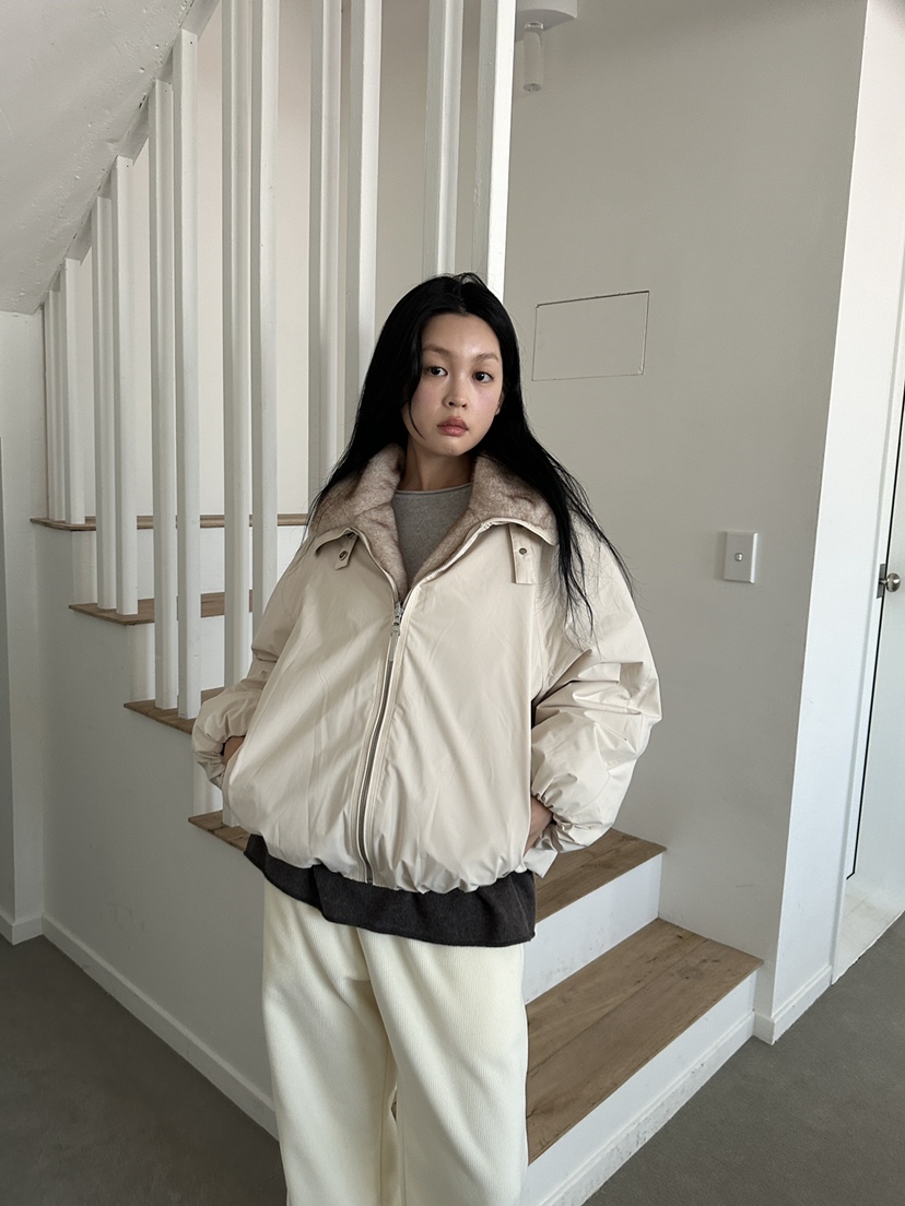BOHEME_NDE韓國代購26秋冬兩面穿毛領夾克毛領可拆兩面穿貂皮BOHEME_NDE夾克圖色1