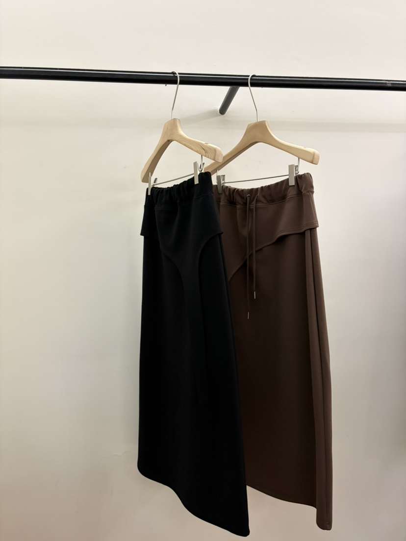 JADE MARKET/JADE SEOUL韓國直郵26秋冬拼接抽繩圍裹長裙抽繩JADE MARKET/JADE SEOUL長裙