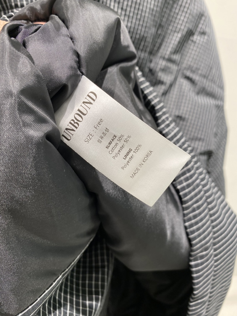 UNBOUND東大門實拍26秋冬短款格紋羽絨外套短款羽絨服拉鏈開合UNBOUND短款羽絨服