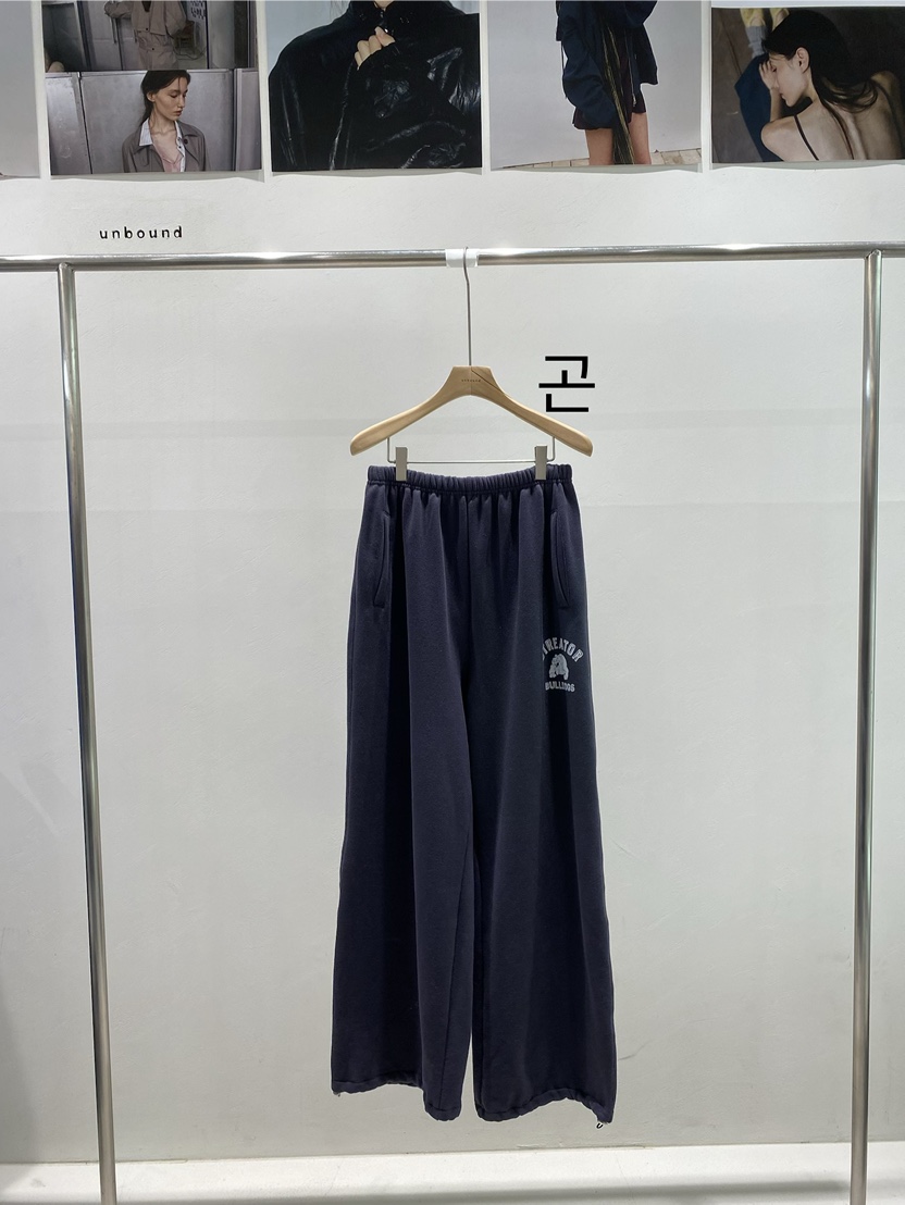 UNBOUND東大門實拍26秋冬加絨闊腿休閑褲可調節加絨抽繩寬松UNBOUND休閑褲圖色2