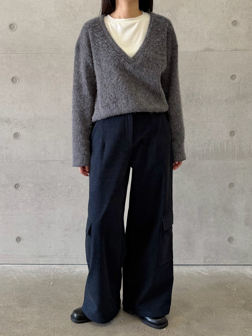 URBANE cloth韓國代購26秋冬高腰工裝闊腿褲休閑褲闊腿褲口袋URBANE cloth休閑褲