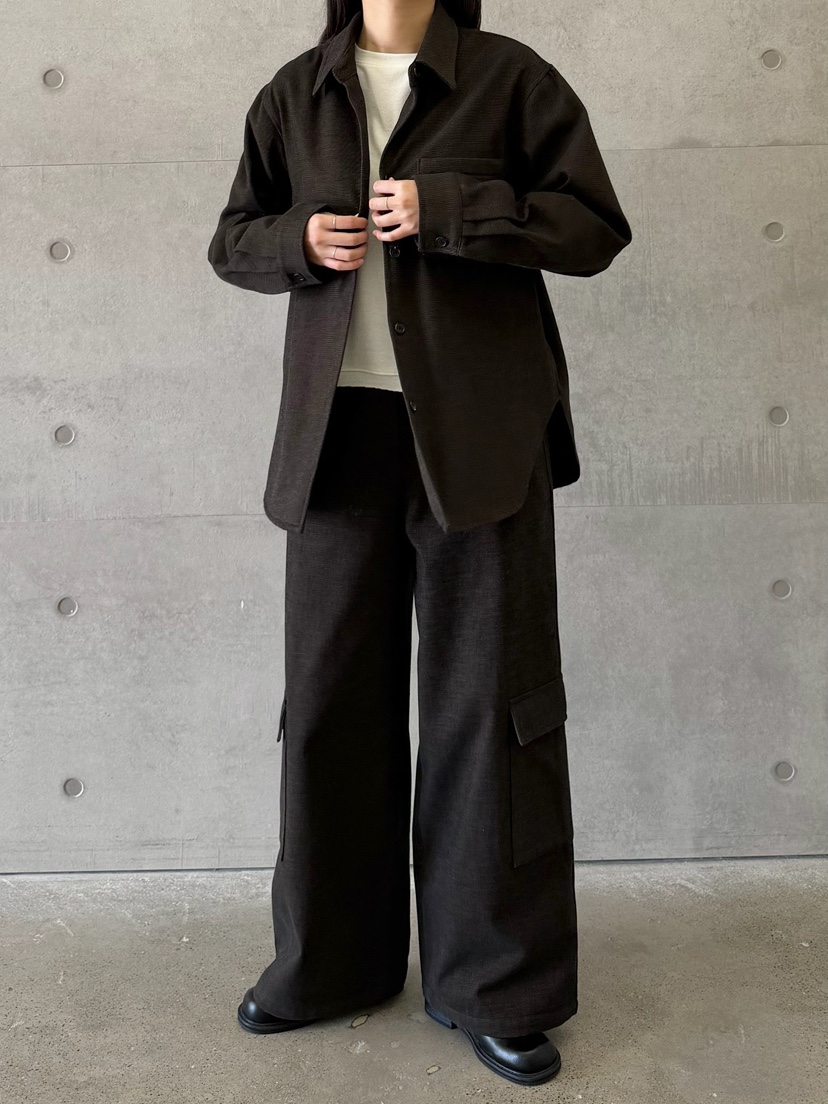 URBANE cloth韓國代購26秋冬高腰工裝闊腿褲休閑褲闊腿褲口袋URBANE cloth休閑褲