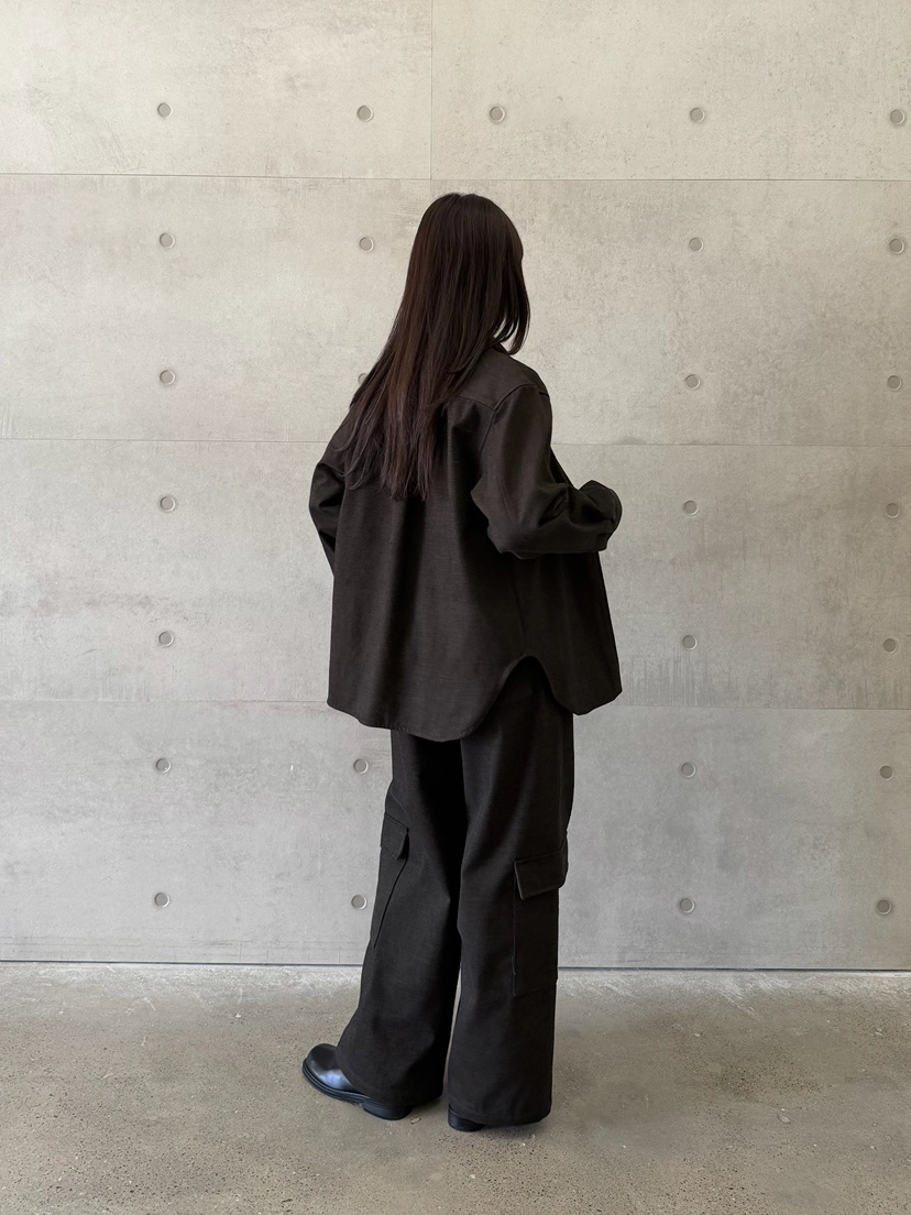 URBANE cloth韓國代購26秋冬高腰工裝闊腿褲休閑褲闊腿褲口袋URBANE cloth休閑褲